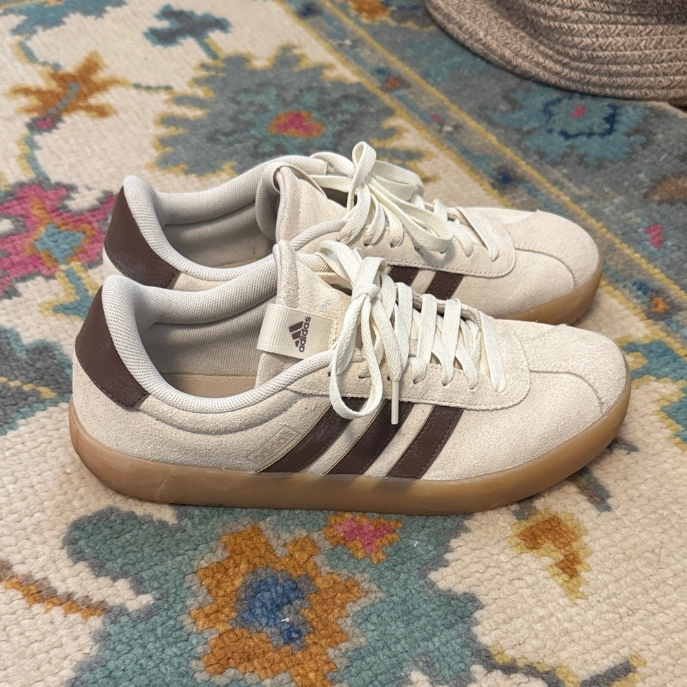 Adidas Cream and Brown Sneakers